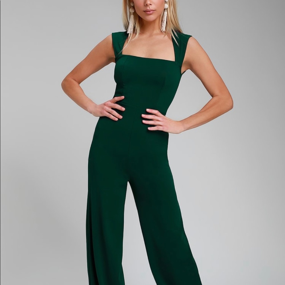 Enticing endeavors emerald green jumpsuit